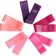 乳膠環狀彈力帶5件組 + 收納袋套組, 混合顏色(環狀彈力帶), 隨機出貨(收納袋), 1套