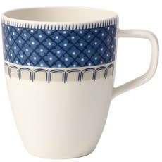 Villeroy&Boch 卡薩萊藍色馬克杯 380ml 馬克杯 0.38L, 白+藍, 1個