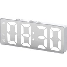 Nature Deco 多用途簡約LED桌鐘, 纖薄銀