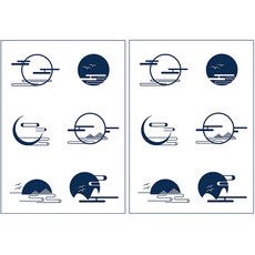 時尚紋身貼紙, 01 太陽與月亮, 2個