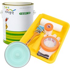 삼화페인트 아이생각 친환경 수성내부 프로 4L 페인트 도구세트, 아쿠아, 4000ml, 1개