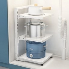 후고 후라이팬 정리대, 3단, 화이트, 1개