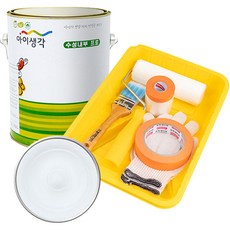 삼화페인트 아이생각 친환경 수성내부 프로 4L 페인트 도구세트, 화이트, 4000ml, 1개