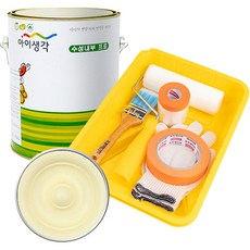 삼화페인트 아이생각 친환경 수성내부 프로 4L 페인트 도구세트, 레몬옐로우, 4000ml, 1개