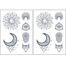 時尚紋身貼紙, 02 塔羅月亮, 2個