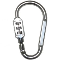 Travel Cube 彩色鎖定登山扣 3位密碼鎖 大型 銀色, 1個