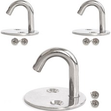 不鏽鋼多用途掛鉤 J型 大, 銀色, 3個