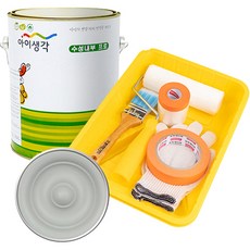삼화페인트 아이생각 친환경 수성내부 프로 4L 페인트 도구세트, 실키그레이, 4000ml, 1개
