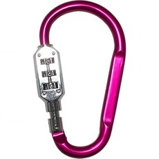 Travel Cube 彩色登山扣 3位密碼鎖 大型 粉紅色, 1個