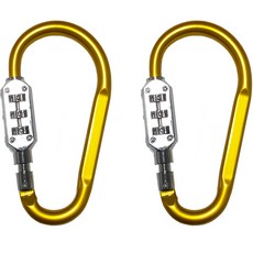 Travel Cube 彩色登山扣 3位密碼鎖 小型 金色, 2個