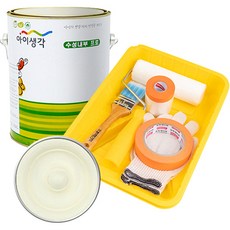 삼화페인트 아이생각 친환경 수성내부 프로 4L 페인트 도구세트, 마요네즈, 4000ml, 1개