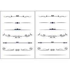 時尚紋身貼紙, 07 一字, 2個