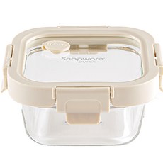 Corelle Brands 康寧餐具 Snapware Nature Snap氣孔式方形玻璃密封保鮮盒 象牙白, 1個, 保鮮盒 800ml