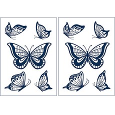 時尚紋身貼紙, 03 蝴蝶, 2個