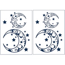 時尚紋身貼紙, 05 彎月, 2個