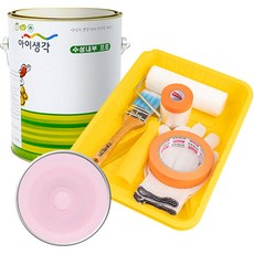 삼화페인트 아이생각 친환경 수성내부 프로 4L 페인트 도구세트, 핑크, 4000ml, 1개