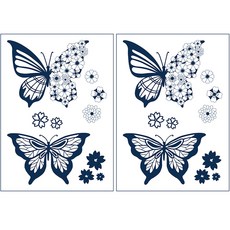 時尚紋身貼紙, 04 蝴蝶花, 2個