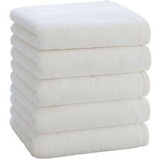 Moohan Towel 精梳棉飯店毛巾 210g, 5個, 白色