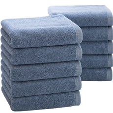 Moohan Towel 精梳棉飯店毛巾 210g, 10個, 藍色