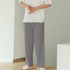 글램공감 커플용 냉감 지지미 썸머체크 파자마 9부 바지