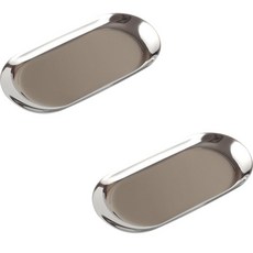 에버하우스 스테인레스 타원 액세서리 트레이 2p, 실버
