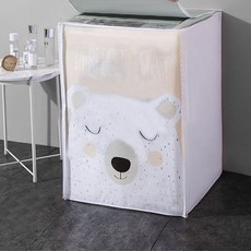 Keulreeora 白色洗衣機罩, 上開式 可愛小熊