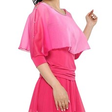 dancedome 漸層雪紡裹身上衣 LDT25600, 深粉紅色