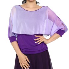 dancedome 漸層雪紡裹身上衣 LDT25600, 紫色