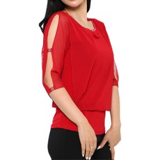 dancedome 網紗T恤 LDT25900, 紅色