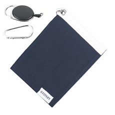 Zistery 高爾夫球清潔巾 + 自動伸縮扣 + 扣環組, 海軍藍