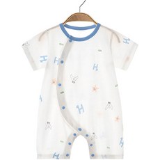 Bebeniz 嬰幼兒透氣彩色按扣圖案短袖連身衣