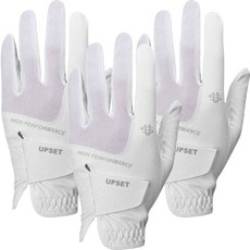 UPSET 男款涼感透氣高爾夫手套 左手專用, 白色, 3個