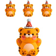 yoromkorom 生日帽動物公仔 4入 07, 混合色