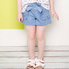 JELISPOON 女童款可愛蝴蝶結丹寧短褲