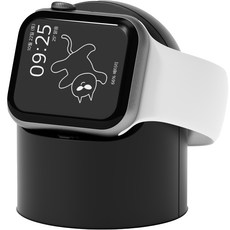 누아트 스마트워치 실리콘 충전독 거치대, 블랙, 1개