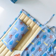 Franvoise Baby Bobo 夏季午睡毯套組可拆卸, 藍色