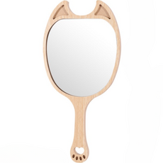 The Deldcat木質化妝美容腳紋樣式手鏡 狐狸, 木頭, 1個