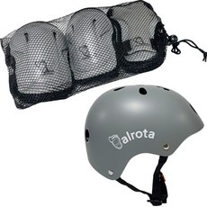 Balrota 孩童安全帽 + 手腕套 2入 + 膝蓋套 2入 + 手肘套 2入, 灰色, 1組