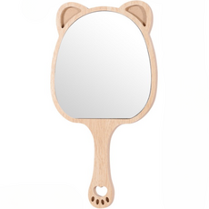 The Deldcat木質化妝美容腳紋樣式手鏡 小熊, 木頭, 1個