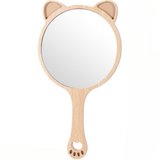 The Deldcat木質化妝美容腳紋樣式手鏡 小狗, 木頭, 1個