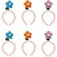 LivingDA 花朵髮箍Boseul 6件組, 淺藍色, 淺藍色, 橘色, 橘色, 粉紅色, 粉紅色, 1套