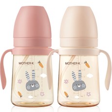 마더케이 베이직 PPSU 토끼 빨대컵 2종 세트, 200ml, 1세트, 블라썸 + 크림