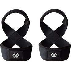 WILDMONSTER Health 肩帶引體向上引體向上舉重硬拉重量手腕圖 8 舉重握把, 黑色