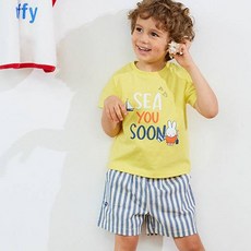 米飛兔兒童透氣條紋上衣 + 下著套裝 FY351204