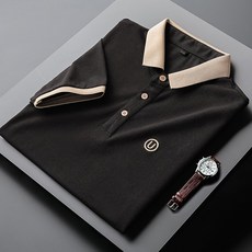 Goodif 男士袖口亮點基本款短袖翻領Polo衫