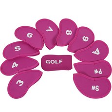 gosingle 高爾夫簡約鐵桿10件組 + 推桿套, 紅紫色
