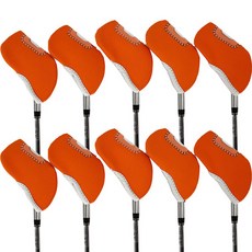 gosingle 高爾夫簡約透明窗鐵桿套 10入, 橘色