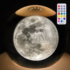 Yeopdongnemol 旋轉水晶球音樂盒小夜燈 銀河款+遙控器, 滿月
