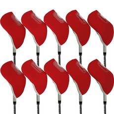 gosingle 高爾夫簡約透明窗鐵桿套 10入, 紅色