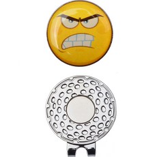 고싱글 골프 이모티콘 볼마커 자석클립형, 우씨